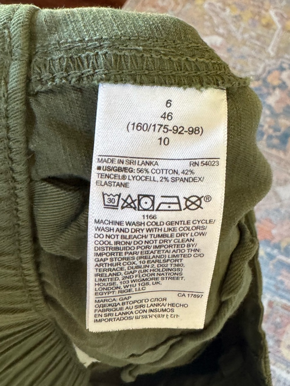 Gap Green Lightweight Joggers Size 6 - Picture 5 of 6